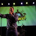 Hakeem Oluseyi performs at the I F-ing Love Science Channel event