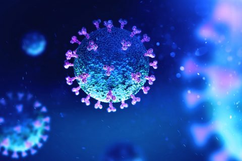 Photo illustration of a virus.